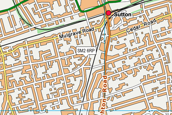 SM2 6RP map - OS VectorMap District (Ordnance Survey)