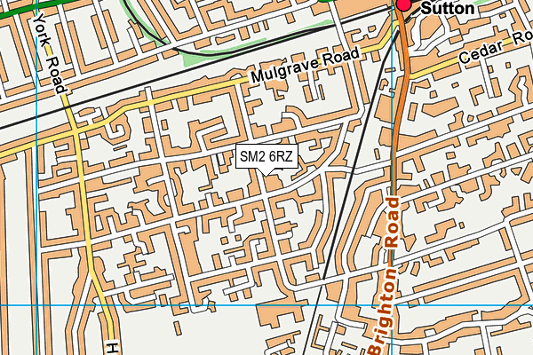 SM2 6RZ map - OS VectorMap District (Ordnance Survey) SM2 6RZ map - OS VectorMap District (Ordnance Survey)