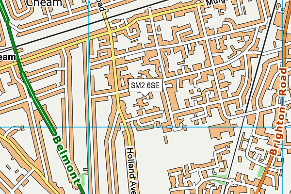 SM2 6SE map - OS VectorMap District (Ordnance Survey) SM2 6SE map - OS VectorMap District (Ordnance Survey)