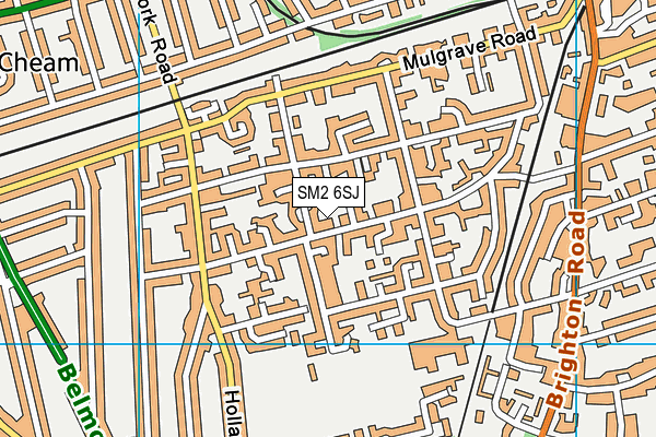 SM2 6SJ map - OS VectorMap District (Ordnance Survey) SM2 6SJ map - OS VectorMap District (Ordnance Survey)