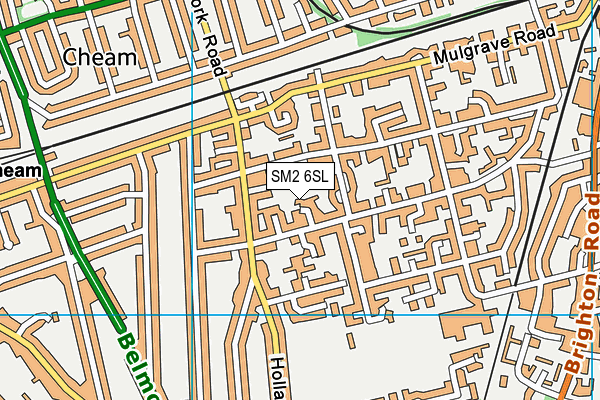 SM2 6SL map - OS VectorMap District (Ordnance Survey) SM2 6SL map - OS VectorMap District (Ordnance Survey)