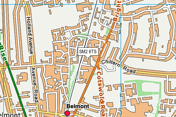 SM2 6TS map - OS VectorMap District (Ordnance Survey)