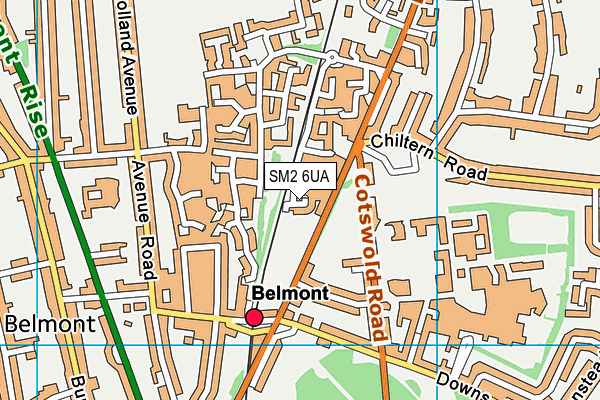 SM2 6UA map - OS VectorMap District (Ordnance Survey)