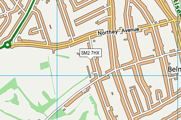 SM2 7HX map - OS VectorMap District (Ordnance Survey) SM2 7HX map - OS VectorMap District (Ordnance Survey)