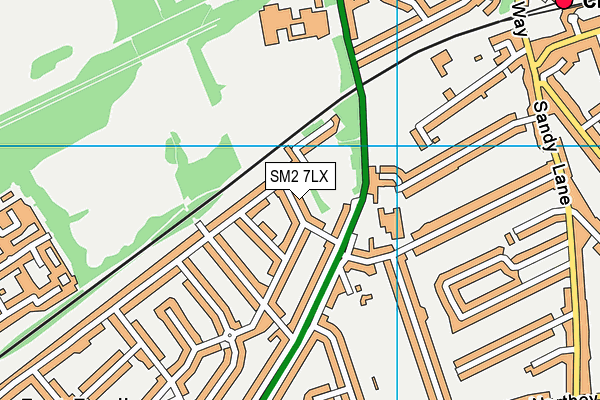 SM2 7LX map - OS VectorMap District (Ordnance Survey) SM2 7LX map - OS VectorMap District (Ordnance Survey)