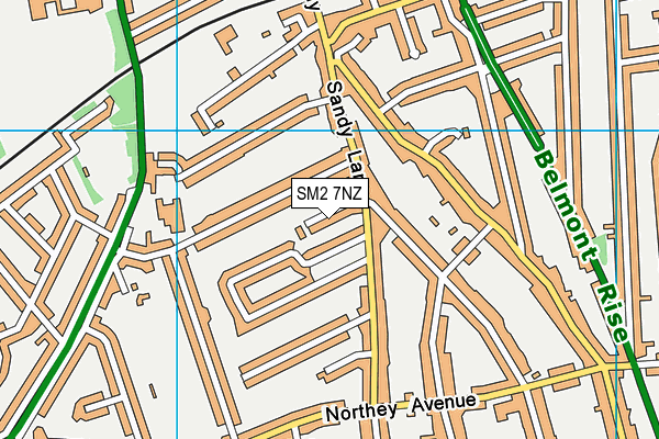 SM2 7NZ map - OS VectorMap District (Ordnance Survey) SM2 7NZ map - OS VectorMap District (Ordnance Survey)