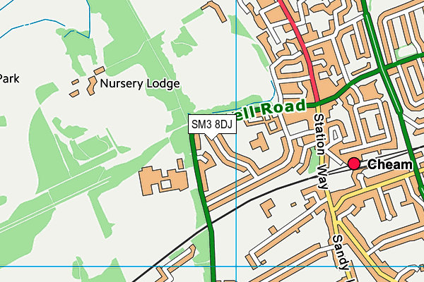 SM3 8DJ map - OS VectorMap District (Ordnance Survey) SM3 8DJ map - OS VectorMap District (Ordnance Survey)