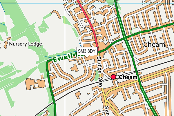 SM3 8DY map - OS VectorMap District (Ordnance Survey) SM3 8DY map - OS VectorMap District (Ordnance Survey)