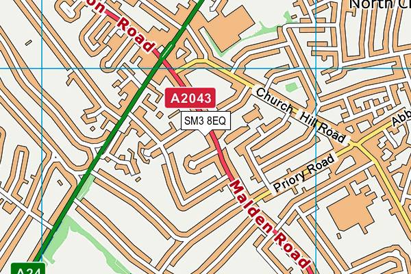 SM3 8EQ map - OS VectorMap District (Ordnance Survey) SM3 8EQ map - OS VectorMap District (Ordnance Survey)