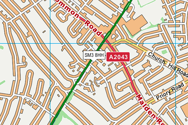 SM3 8HH map - OS VectorMap District (Ordnance Survey) SM3 8HH map - OS VectorMap District (Ordnance Survey)