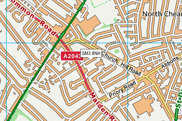 SM3 8NH map - OS VectorMap District (Ordnance Survey) SM3 8NH map - OS VectorMap District (Ordnance Survey)