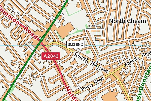SM3 8NQ map - OS VectorMap District (Ordnance Survey) SM3 8NQ map - OS VectorMap District (Ordnance Survey)