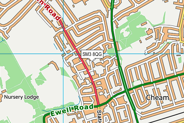 SM3 8QG map - OS VectorMap District (Ordnance Survey) SM3 8QG map - OS VectorMap District (Ordnance Survey)