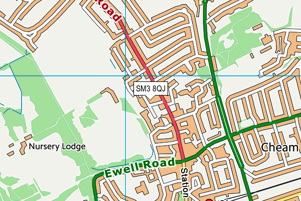 SM3 8QJ map - OS VectorMap District (Ordnance Survey) SM3 8QJ map - OS VectorMap District (Ordnance Survey)