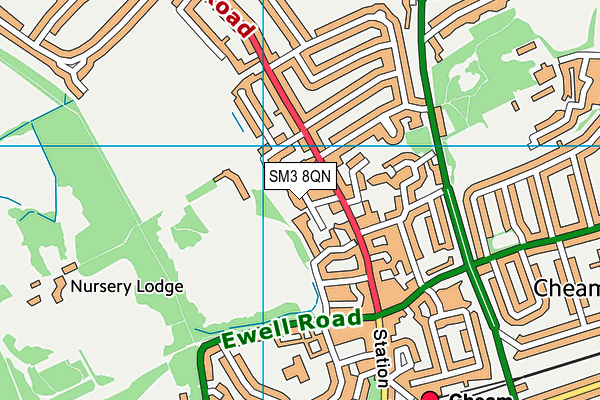 SM3 8QN map - OS VectorMap District (Ordnance Survey) SM3 8QN map - OS VectorMap District (Ordnance Survey)