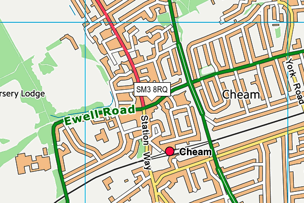 SM3 8RQ map - OS VectorMap District (Ordnance Survey) SM3 8RQ map - OS VectorMap District (Ordnance Survey)