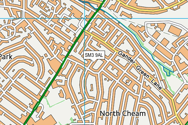SM3 9AL map - OS VectorMap District (Ordnance Survey) SM3 9AL map - OS VectorMap District (Ordnance Survey)