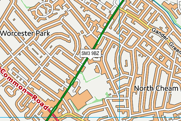 SM3 9BZ map - OS VectorMap District (Ordnance Survey) SM3 9BZ map - OS VectorMap District (Ordnance Survey)