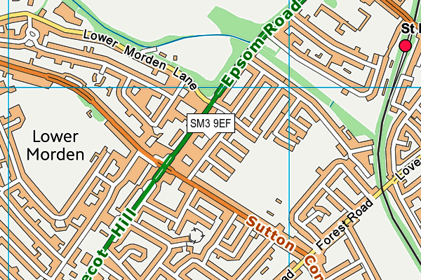 SM3 9EF map - OS VectorMap District (Ordnance Survey) SM3 9EF map - OS VectorMap District (Ordnance Survey)