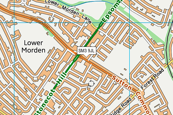 SM3 9JL map - OS VectorMap District (Ordnance Survey) SM3 9JL map - OS VectorMap District (Ordnance Survey)