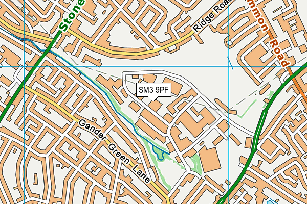SM3 9PF map - OS VectorMap District (Ordnance Survey) SM3 9PF map - OS VectorMap District (Ordnance Survey)