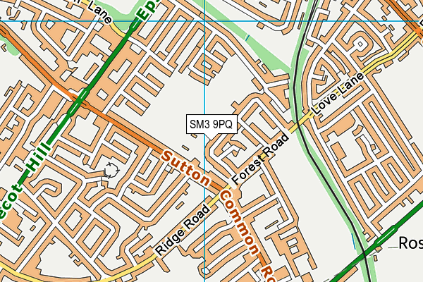 SM3 9PQ map - OS VectorMap District (Ordnance Survey) SM3 9PQ map - OS VectorMap District (Ordnance Survey)