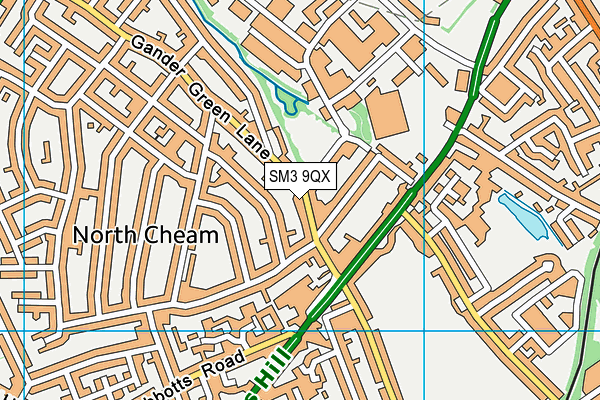 SM3 9QX map - OS VectorMap District (Ordnance Survey) SM3 9QX map - OS VectorMap District (Ordnance Survey)