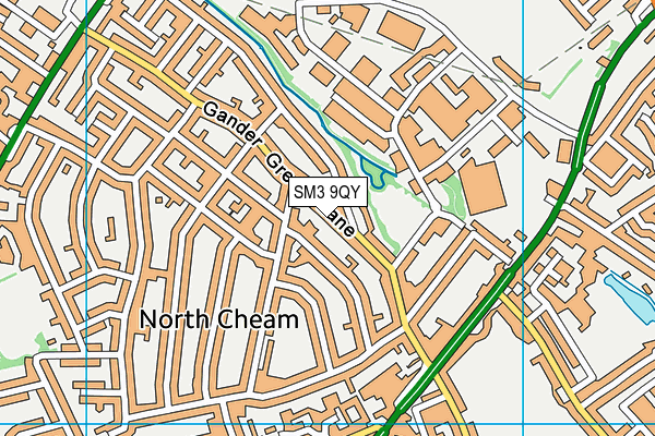 SM3 9QY map - OS VectorMap District (Ordnance Survey) SM3 9QY map - OS VectorMap District (Ordnance Survey)