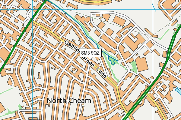 SM3 9QZ map - OS VectorMap District (Ordnance Survey) SM3 9QZ map - OS VectorMap District (Ordnance Survey)