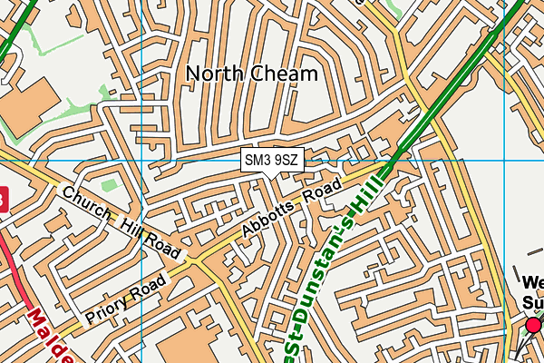 SM3 9SZ map - OS VectorMap District (Ordnance Survey) SM3 9SZ map - OS VectorMap District (Ordnance Survey)