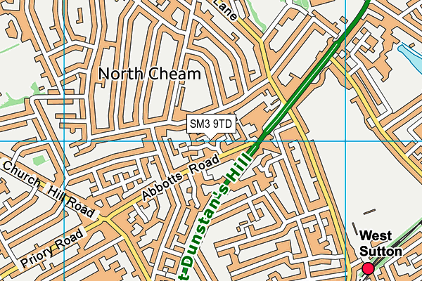 SM3 9TD map - OS VectorMap District (Ordnance Survey) SM3 9TD map - OS VectorMap District (Ordnance Survey)