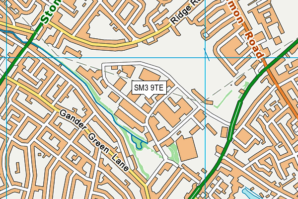 SM3 9TE map - OS VectorMap District (Ordnance Survey) SM3 9TE map - OS VectorMap District (Ordnance Survey)