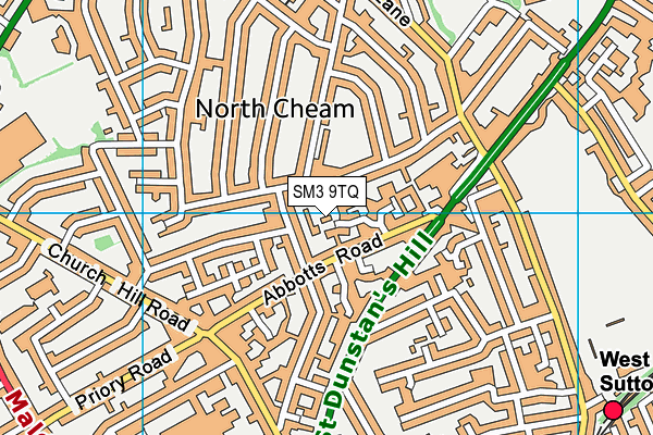 SM3 9TQ map - OS VectorMap District (Ordnance Survey) SM3 9TQ map - OS VectorMap District (Ordnance Survey)