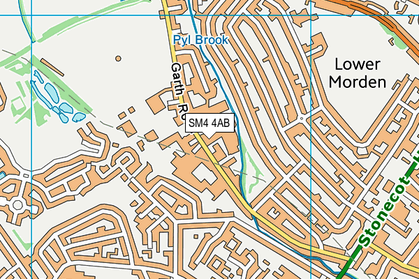 SM4 4AB map - OS VectorMap District (Ordnance Survey) SM4 4AB map - OS VectorMap District (Ordnance Survey)