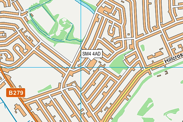 SM4 4AD map - OS VectorMap District (Ordnance Survey) SM4 4AD map - OS VectorMap District (Ordnance Survey)