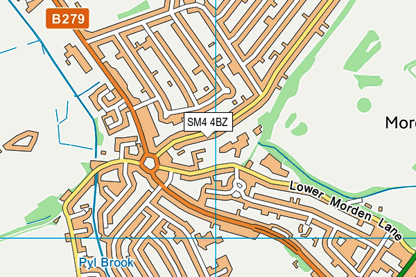 SM4 4BZ map - OS VectorMap District (Ordnance Survey) SM4 4BZ map - OS VectorMap District (Ordnance Survey)