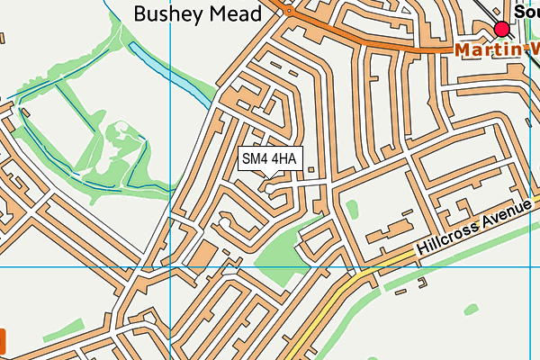 SM4 4HA map - OS VectorMap District (Ordnance Survey) SM4 4HA map - OS VectorMap District (Ordnance Survey)