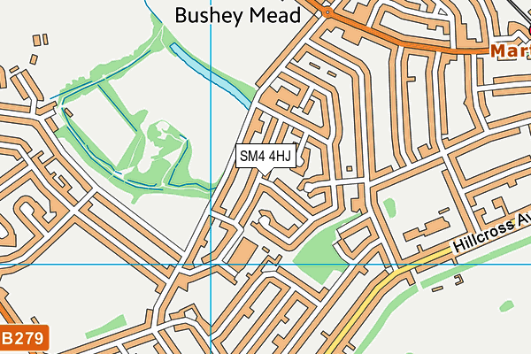 SM4 4HJ map - OS VectorMap District (Ordnance Survey) SM4 4HJ map - OS VectorMap District (Ordnance Survey)