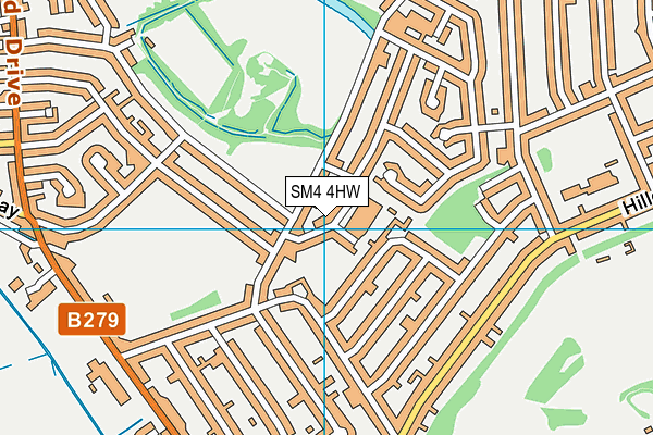 SM4 4HW map - OS VectorMap District (Ordnance Survey) SM4 4HW map - OS VectorMap District (Ordnance Survey)