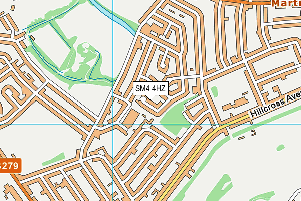 SM4 4HZ map - OS VectorMap District (Ordnance Survey) SM4 4HZ map - OS VectorMap District (Ordnance Survey)