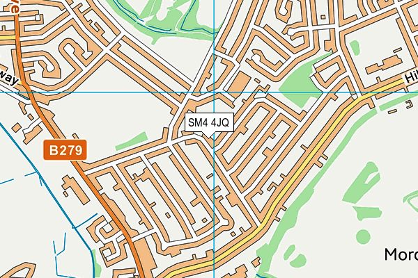 SM4 4JQ map - OS VectorMap District (Ordnance Survey) SM4 4JQ map - OS VectorMap District (Ordnance Survey)