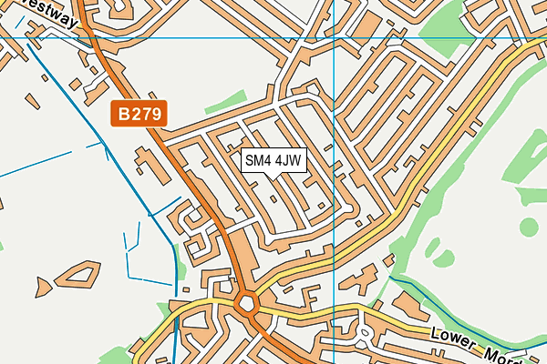 SM4 4JW map - OS VectorMap District (Ordnance Survey) SM4 4JW map - OS VectorMap District (Ordnance Survey)