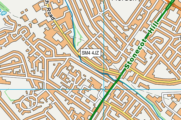 SM4 4JZ map - OS VectorMap District (Ordnance Survey) SM4 4JZ map - OS VectorMap District (Ordnance Survey)