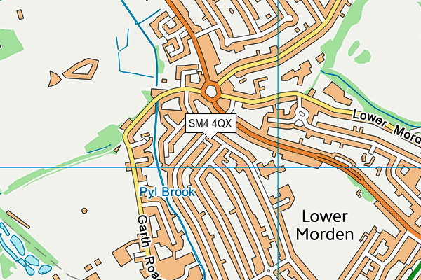 SM4 4QX map - OS VectorMap District (Ordnance Survey) SM4 4QX map - OS VectorMap District (Ordnance Survey)