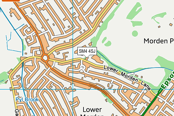 SM4 4SJ map - OS VectorMap District (Ordnance Survey) SM4 4SJ map - OS VectorMap District (Ordnance Survey)