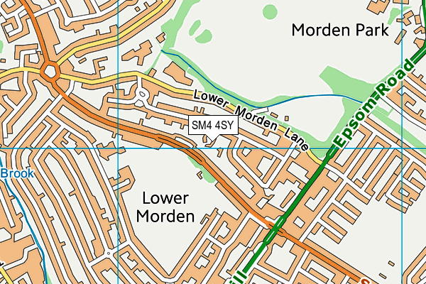SM4 4SY map - OS VectorMap District (Ordnance Survey)