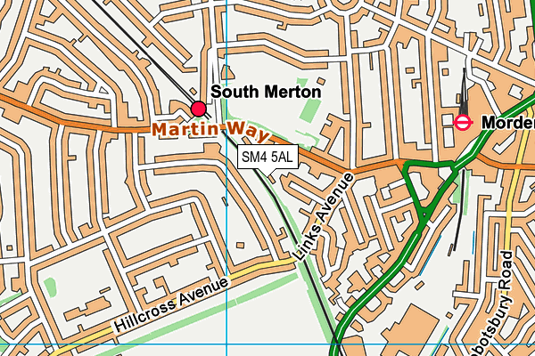 SM4 5AL map - OS VectorMap District (Ordnance Survey) SM4 5AL map - OS VectorMap District (Ordnance Survey)
