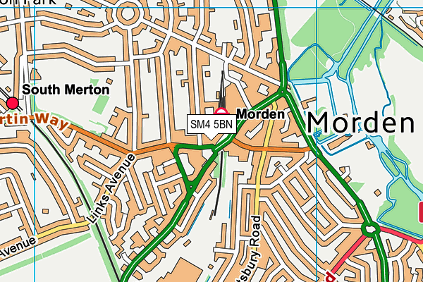 SM4 5BN map - OS VectorMap District (Ordnance Survey) SM4 5BN map - OS VectorMap District (Ordnance Survey)