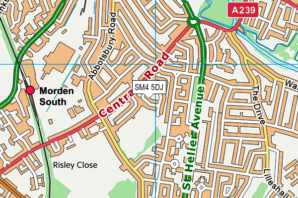 SM4 5DJ map - OS VectorMap District (Ordnance Survey) SM4 5DJ map - OS VectorMap District (Ordnance Survey)