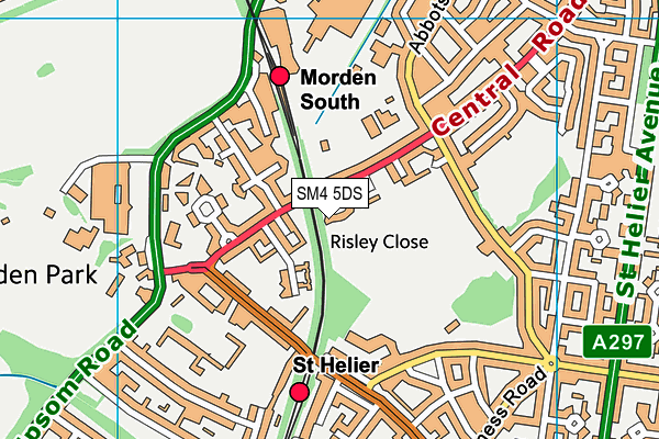 SM4 5DS map - OS VectorMap District (Ordnance Survey) SM4 5DS map - OS VectorMap District (Ordnance Survey)